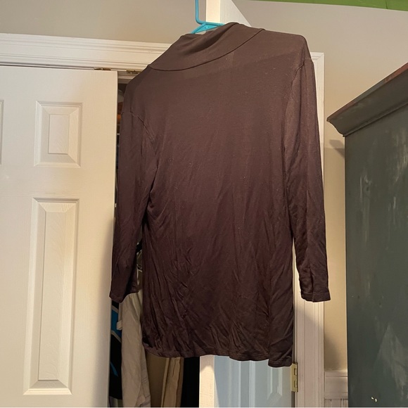 B’leev black slouchy cowl wrap pullover top. - Picture 4 of 5